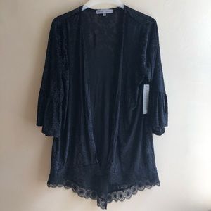 Black velvet cardigan